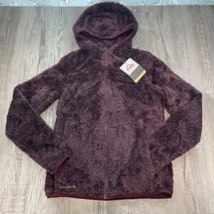 McKinley Fleece Hoodie Zip Jacket Fuzzy Teddy Wine Purple Women Small
